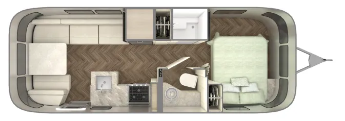 Airstream International 25FB floor plan