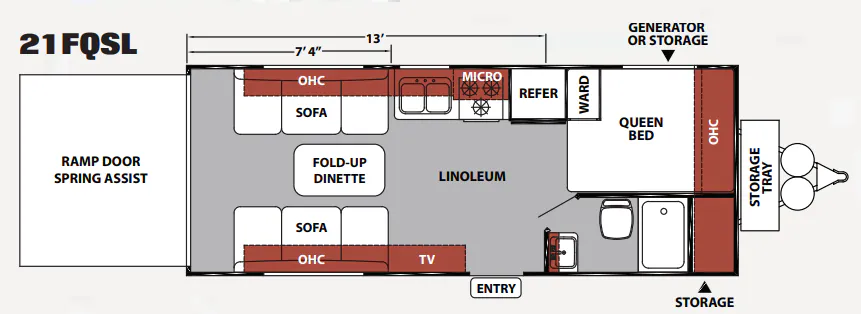 Forest River XLR Nitro 21FQSL floor plan