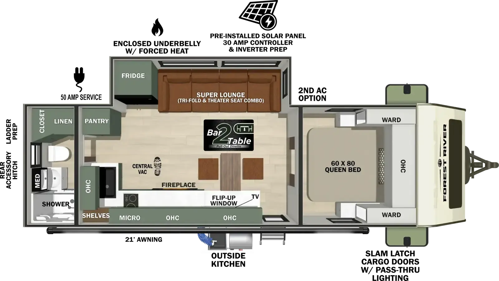 Forest River No Boundaries Beast Mode NB21.0 floor plan