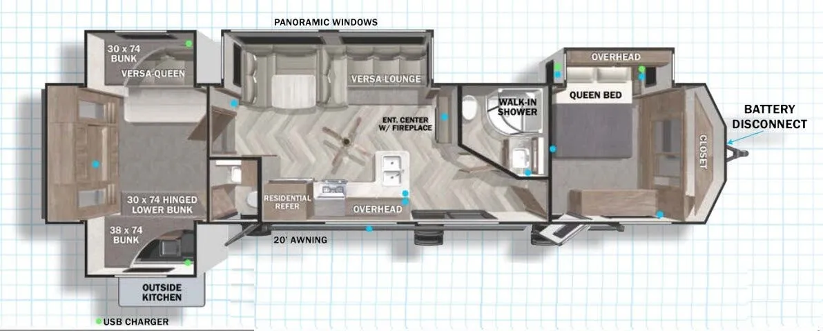 Forest River Salem Villa 42QBQ floor plan
