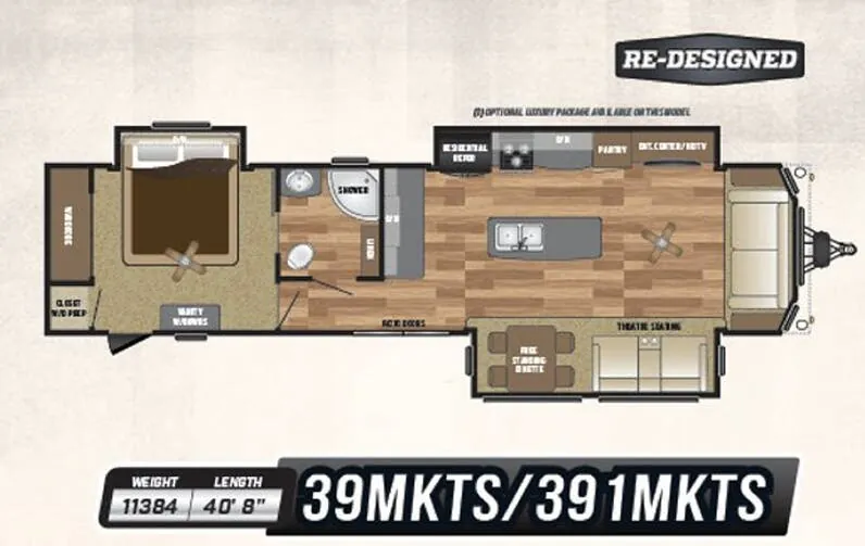 2017 Keystone Retreat 391MKTS floor plan