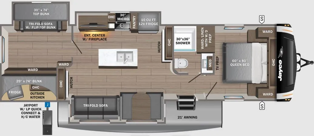 2022 Jayco Eagle 312BHOK - Floor plan