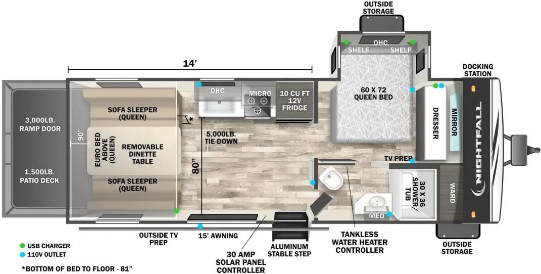 Forest River Nightfall 21N floor plan
