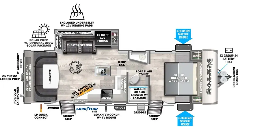 2024 Forest River Salem Hemisphere 24RDHL floor plan