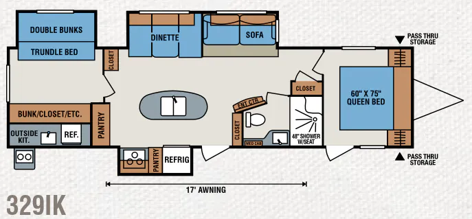 2015 K-Z Spree 329IK floor plan