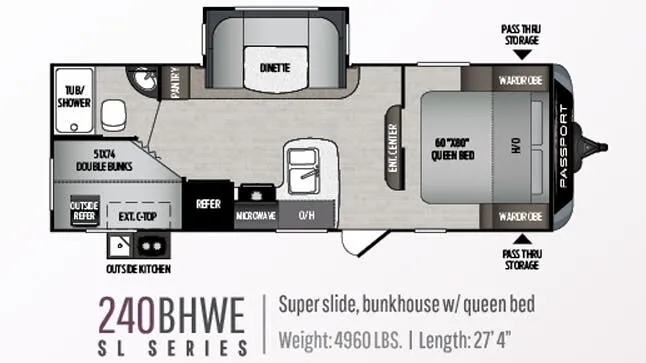 Keystone Passport SL Series 240BHWE exterior