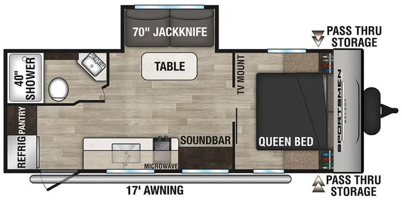 K-Z Sportsmen Select 221RKSL floor plan