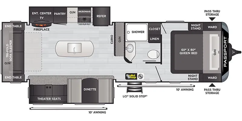 Keystone Passport Grand Touring 2870RL GT floor plan