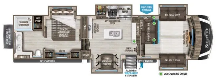 Grand Design Solitude 382WB floor plan