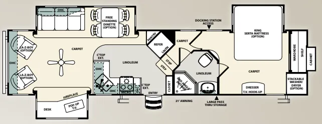 Forest River Sandpiper 346RLG floor plan