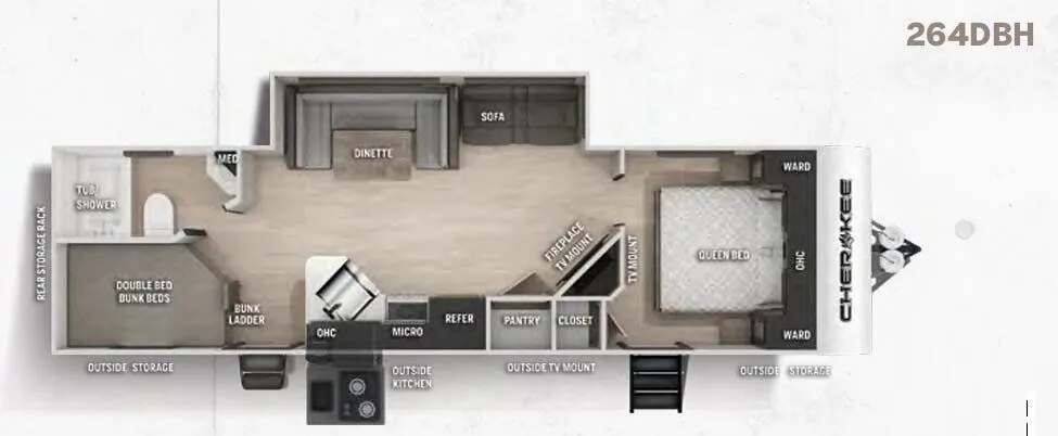 Forest River Cherokee 264DBH floor plan