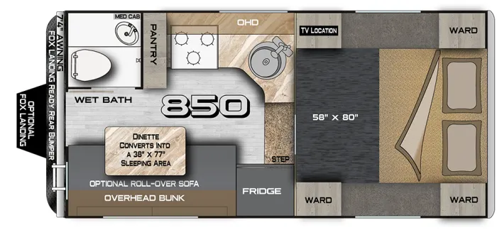 2025 Northwood Wolf Creek 850 floor plan