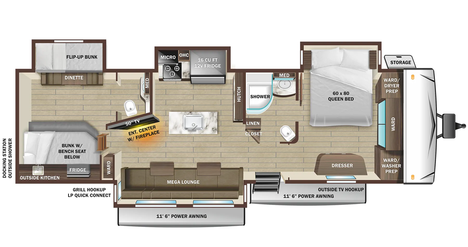 Highland Ridge Open Range 338BHS floor plan