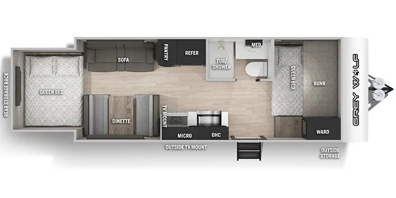 2018 Forest River Cherokee Grey Wolf 19SM - Floor plan