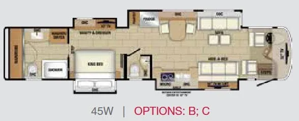Entegra Coach Cornerstone 45W floor plan