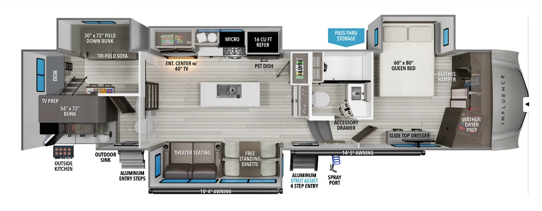 2026 Grand Design Influence 3704BH - Floor plan