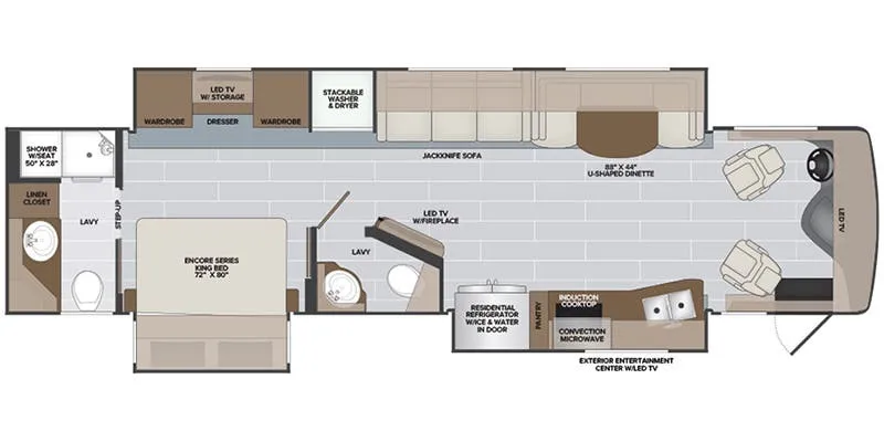 Holiday Rambler Endeavor 38K floor plan