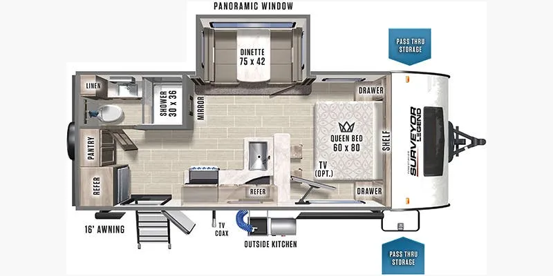 2022 Forest River Surveyor Legend 202RBLE floor plan
