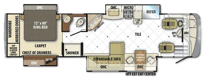 Forest River Berkshire 360 QL floor plan