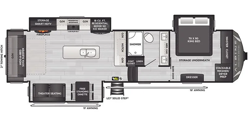 2026 Keystone Alpine Avalanche Edition 321RL - Floor plan