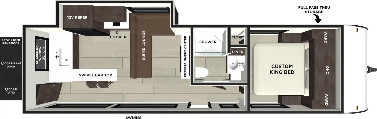Forest River Wildwood FSX Max Series 269VC PLATINUM floor plan