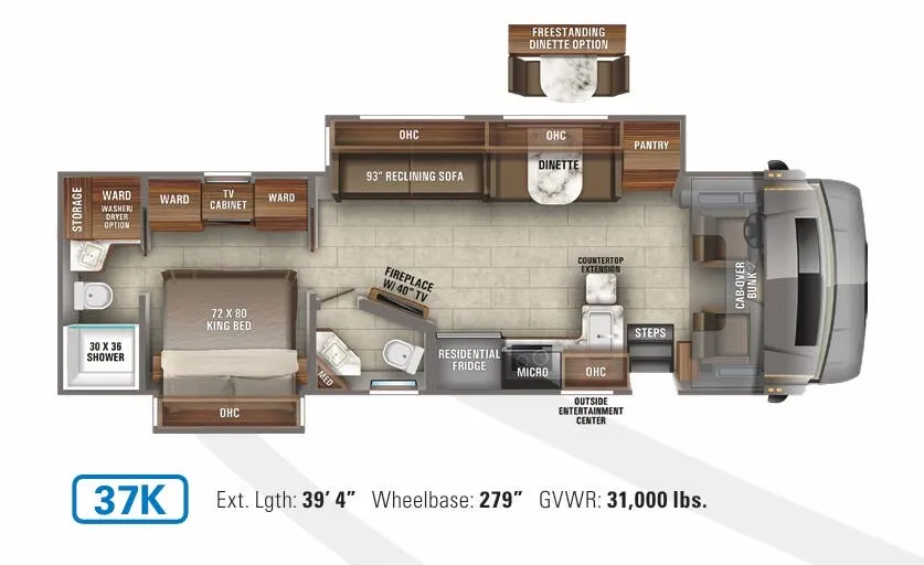 Jayco Seneca Prestige 37K floor plan