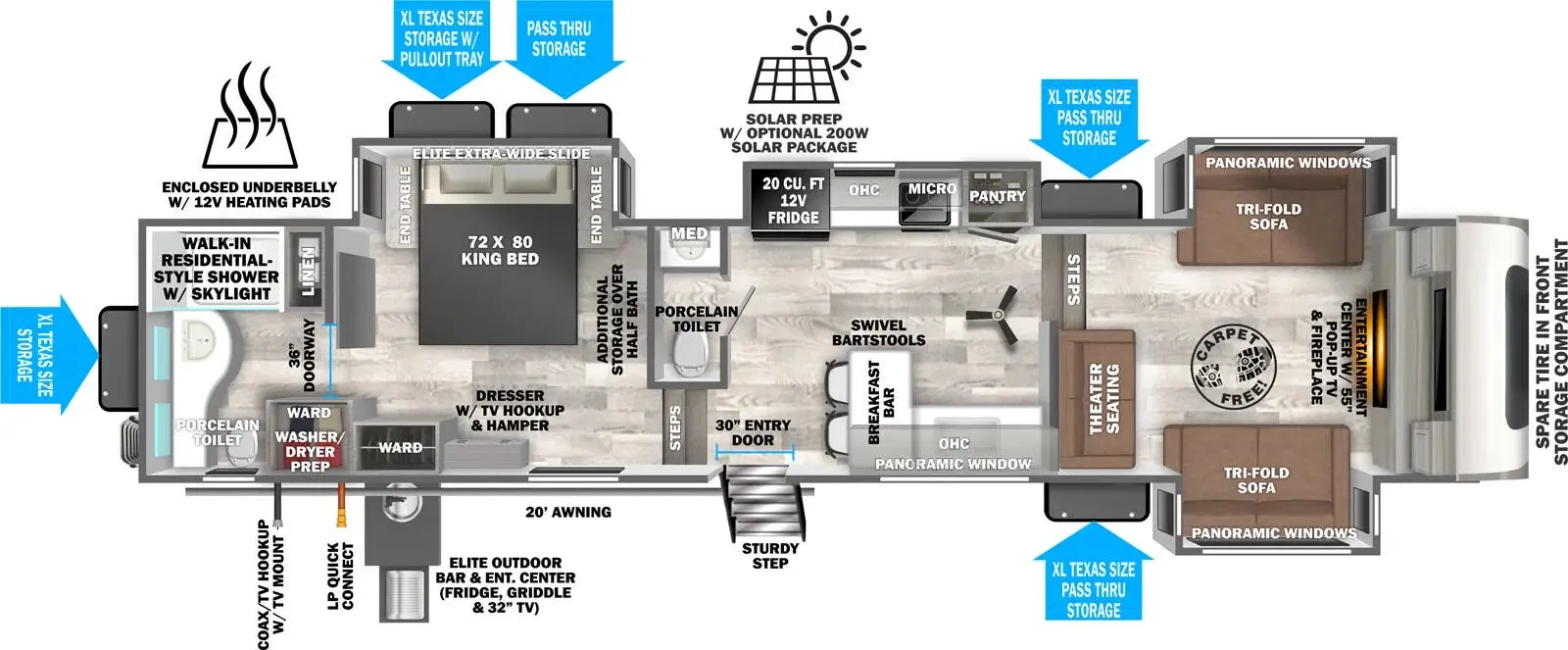 Forest River Salem Hemisphere Elite 36FL floor plan