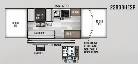 Forest River Rockwood Extreme Sports Package 2280BHESP floor plan