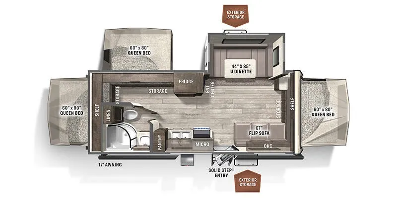 2019 Forest River Flagstaff Shamrock 233S - Floor plan
