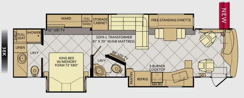 2015 Fleetwood Expedition 38K floor plan