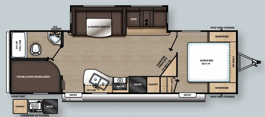 Forest River Aurora 28BHS floor plan