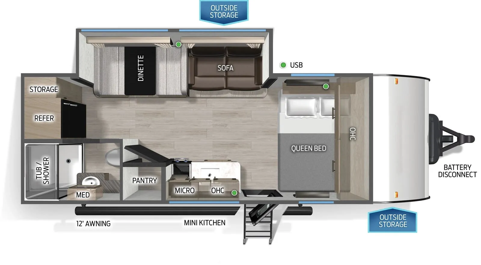 Forest River Cascade 18PBC floor plan