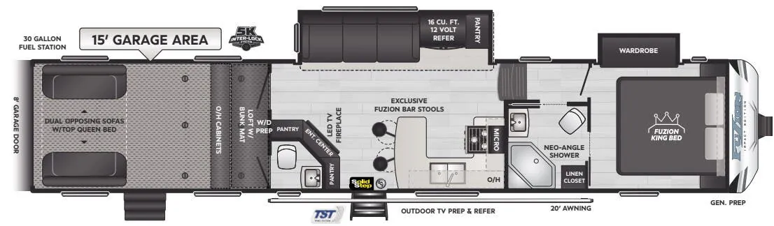 Keystone Fuzion Impact 415 floor plan