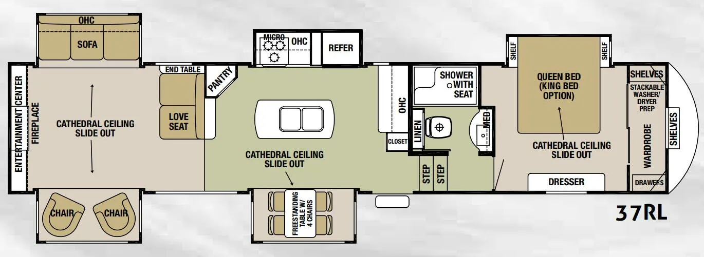 Forest River Cedar Creek Silverback 37RL floor plan