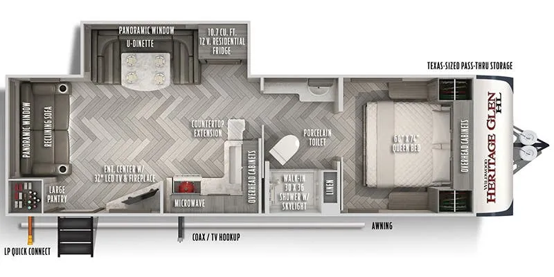 2023 Forest River Wildwood Heritage Glen 24RLHL - Floor plan