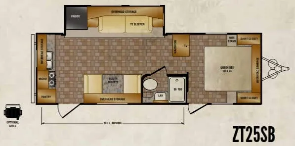 CrossRoads Zinger ZT25SB floor plan