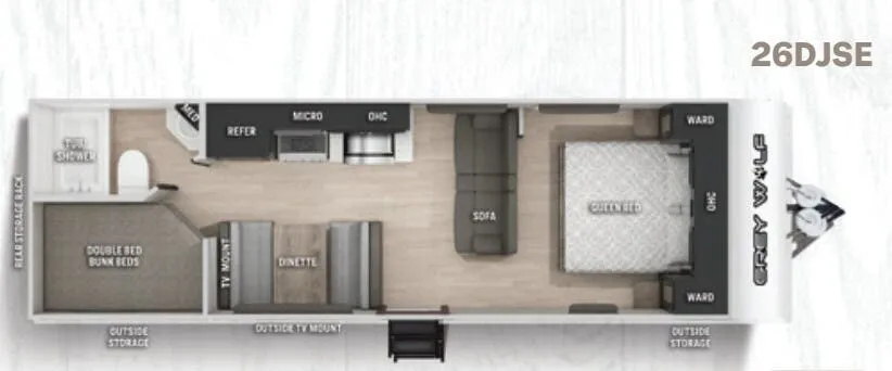 Forest River Cherokee Grey Wolf 26DJSE floor plan