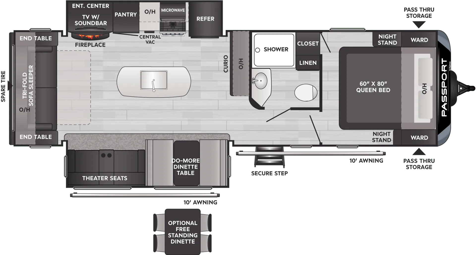 2024 Keystone Passport GT 2870RL - Floor plan