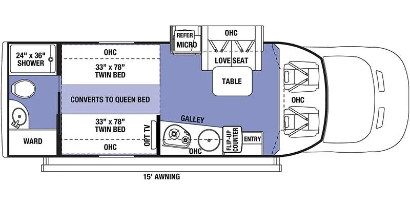 Forest River Sunseeker TS2370 floor plan