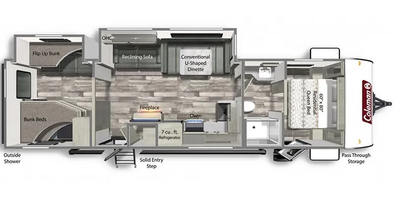 Dutchmen Coleman Light 3215BH floor plan