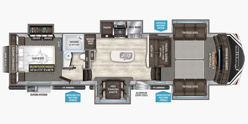 2017 Grand Design Momentum 376TH - Floor plan