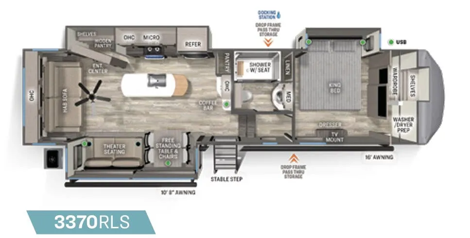2024 Forest River Sierra 3370RLS - Floor plan