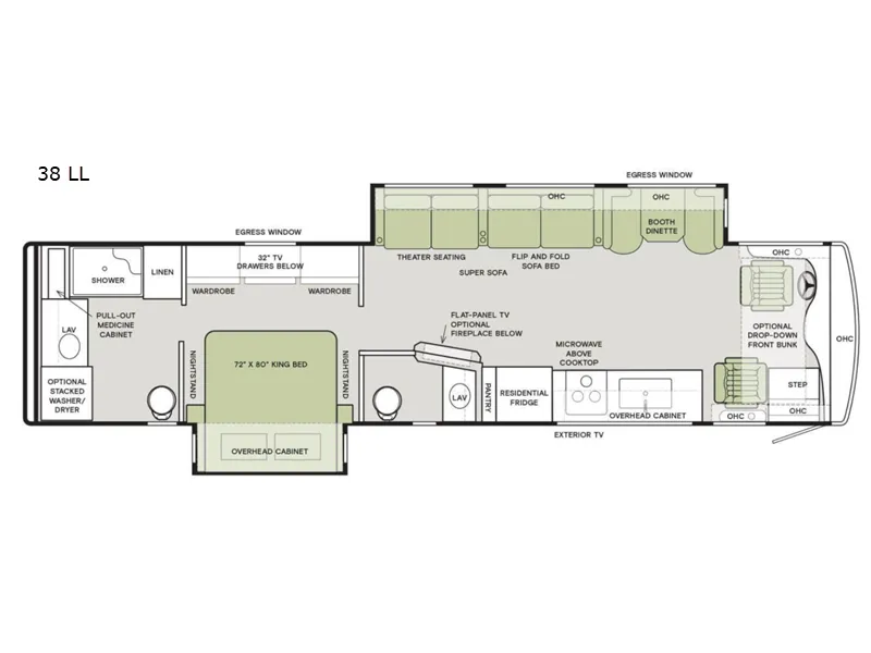 2022 Tiffin Allegro Red 340 38 LL - Floor plan