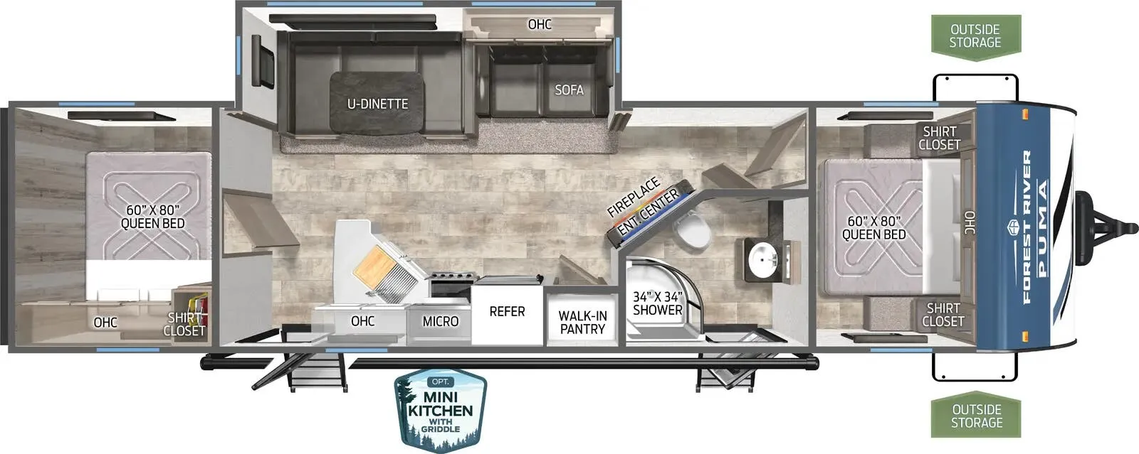 Palomino Puma 28BHSS-2B floor plan