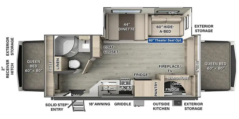 2025 Forest River Rockwood Roo 235S - Floor plan