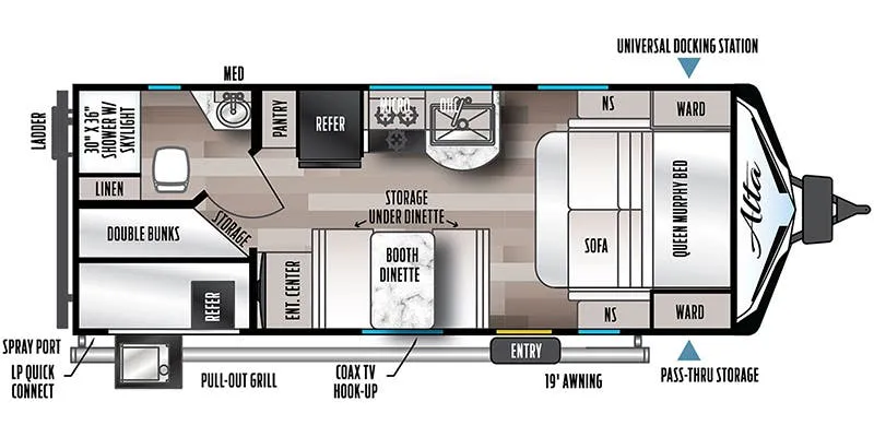 East to West Alta 2100 MBH floor plan