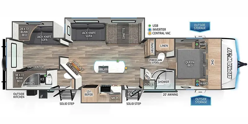 Forest River Cherokee Alpha Wolf 33BH-L floor plan