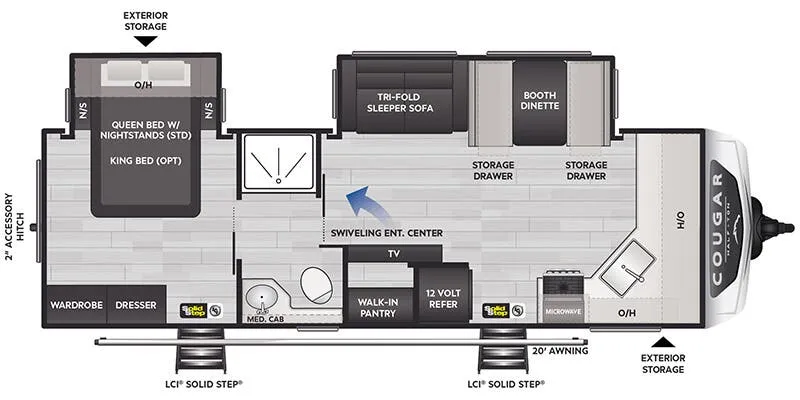 Keystone Cougar Half-Ton East 25FKD floor plan