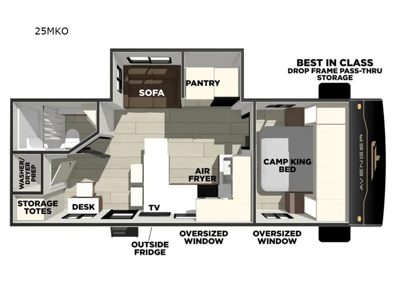 2026 Prime Time RV Avenger 25MKO - Floor plan