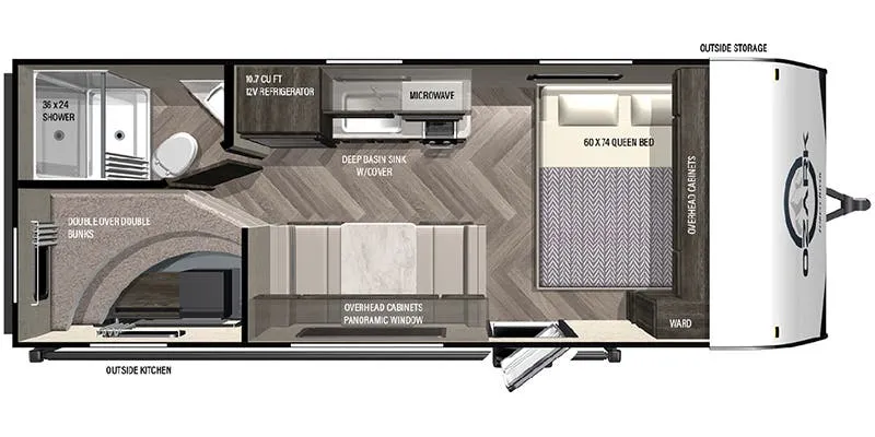 2022 Forest River Ozark 1650BHK floor plan
